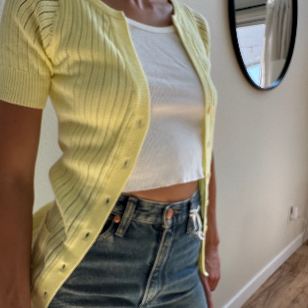 Vintage Butter Yellow Rare Lacoste Knit Cardi